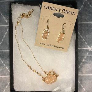 Gold Necklace & Earrings